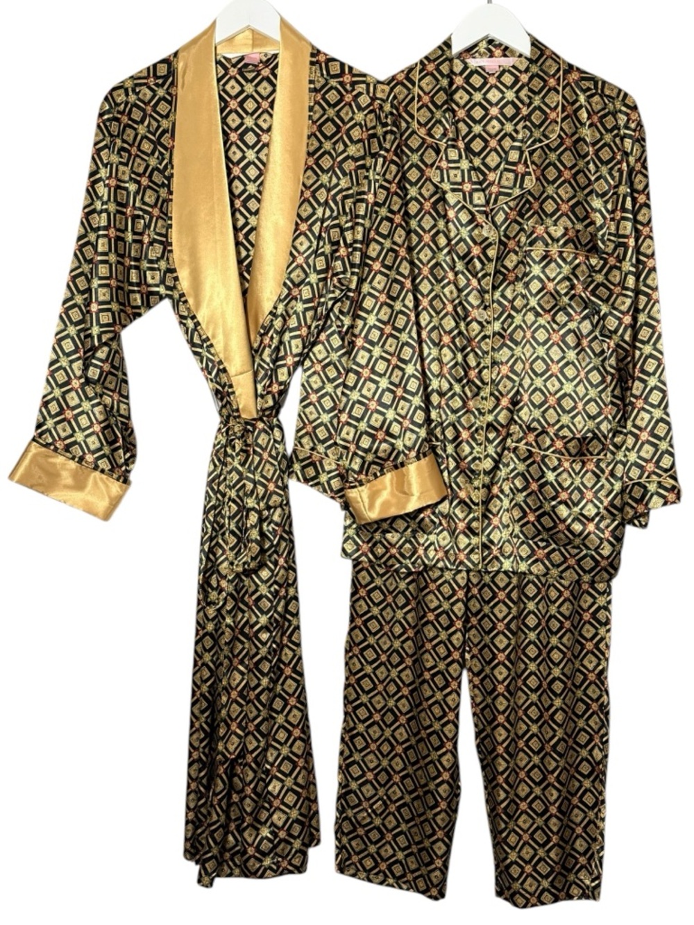 Vintage Y2K Victoria's Secret 3-Piece Satin Loungewear‎ Set Size Large